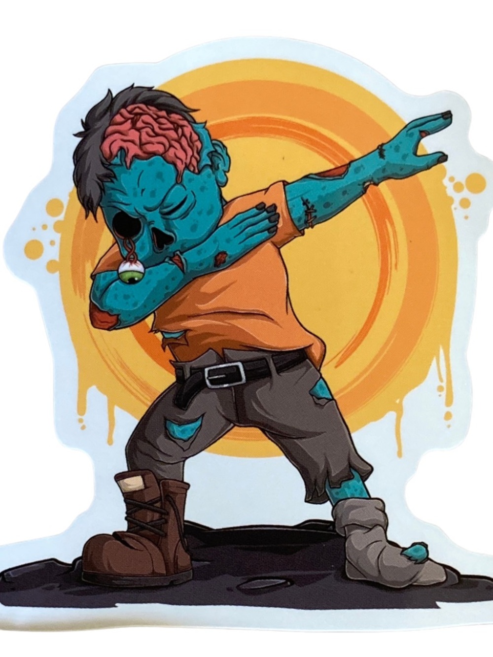 Zombie Boy Dabbing Halloween Sticker